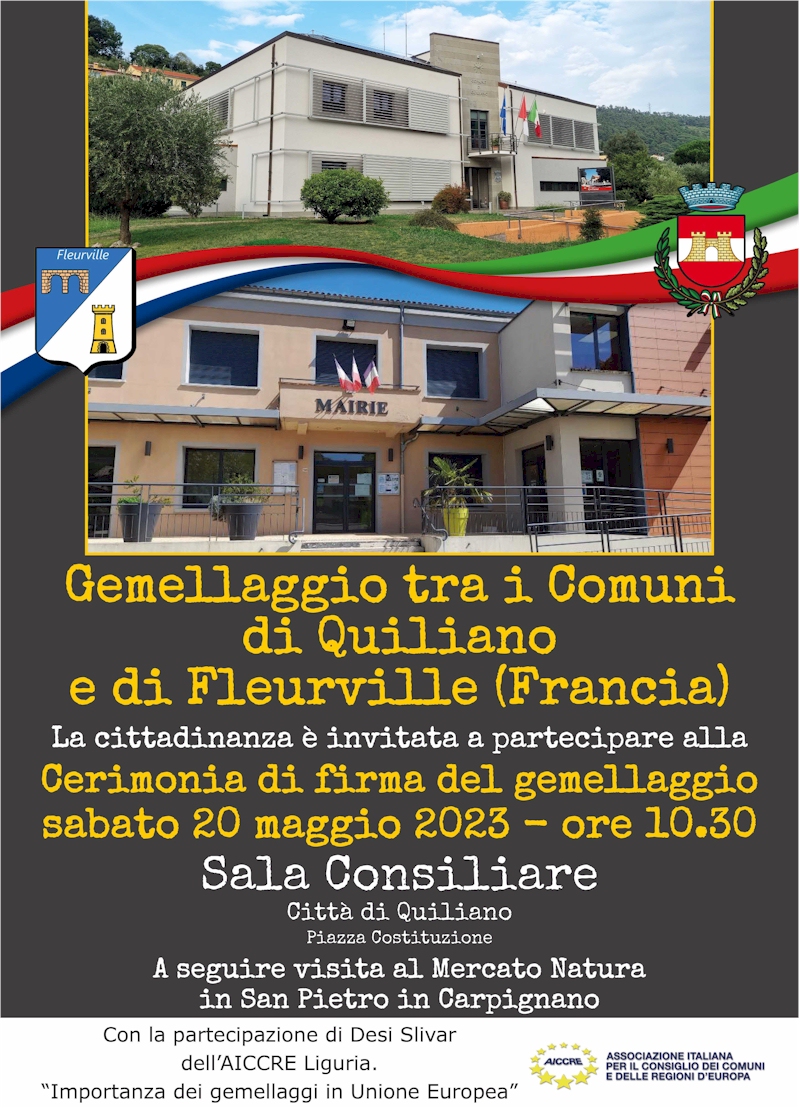 Gemellaggio tra i Comuni di Quiliano e di Fleurville